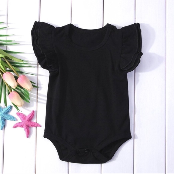Sofia Black Ruffle Romper - Picture 2 of 5